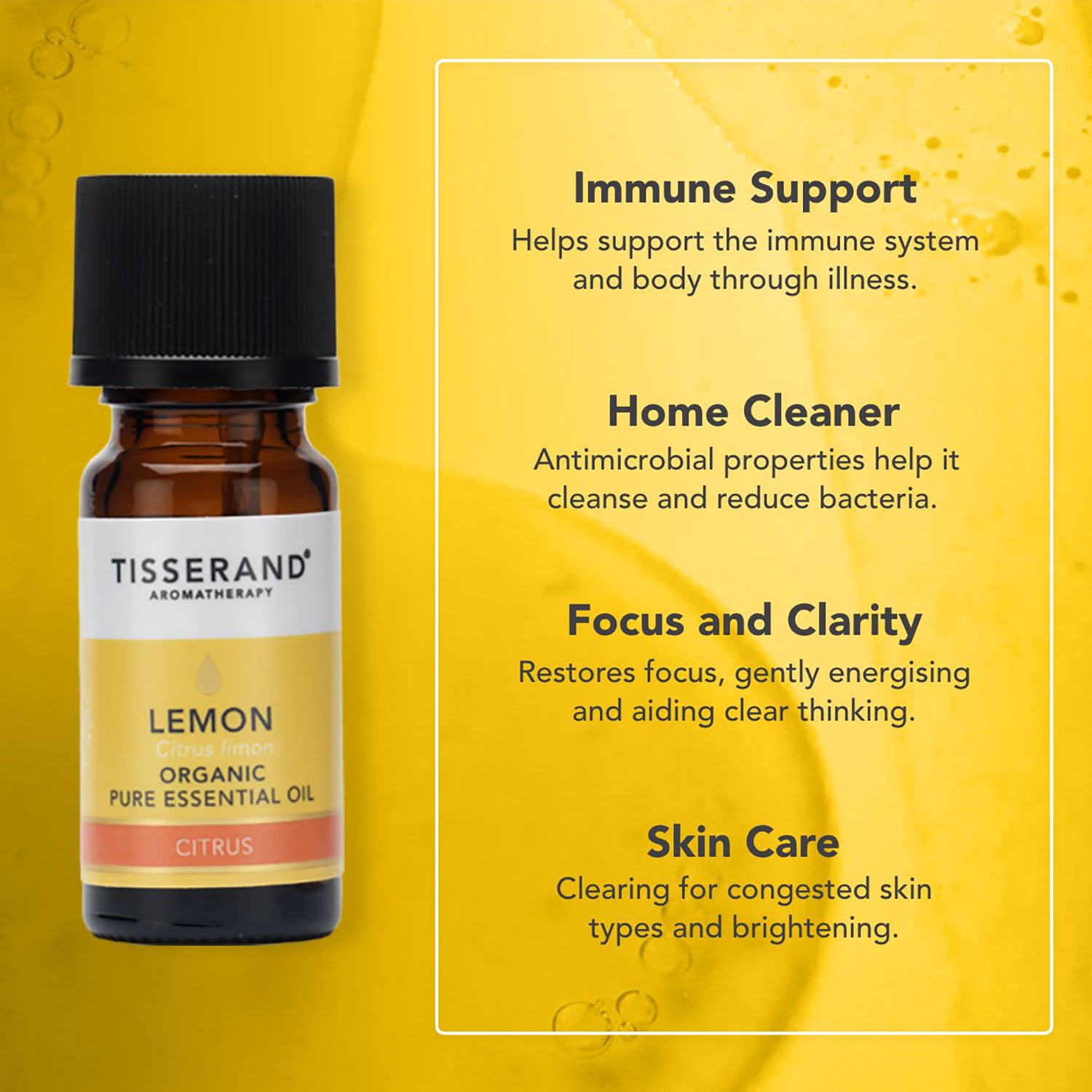 Tisserand Lemon Organic Pure Essential Oil 9ml - British product