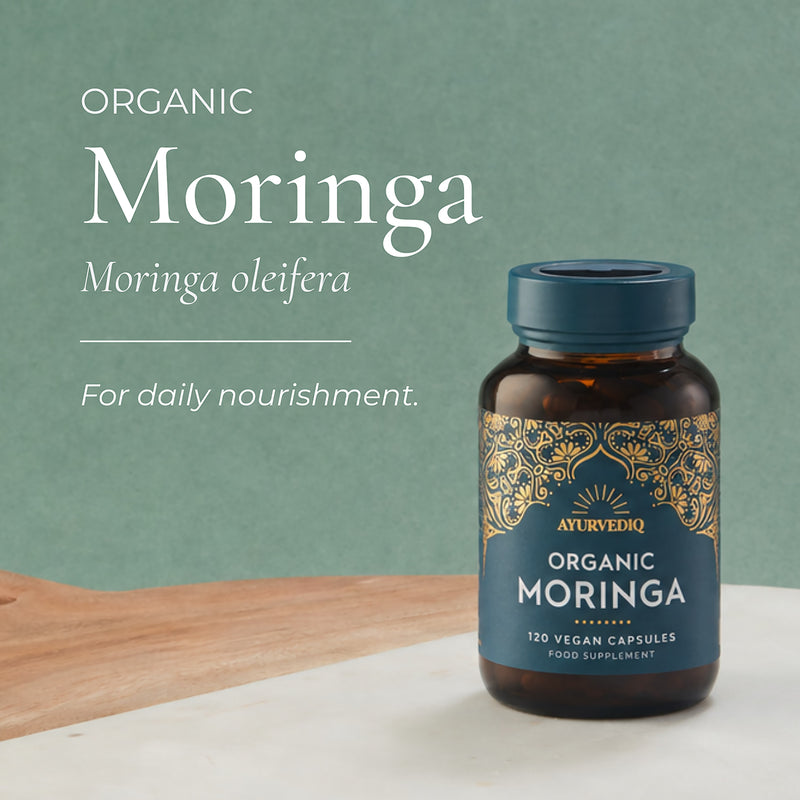 Ayurvediq Organic Moringa Capsules 120 (British brand)