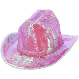 Fever deluxe sequin cowboy hat iridescent pink, British brand