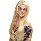 Smiffys hippy party wig with beads, imported from the UK