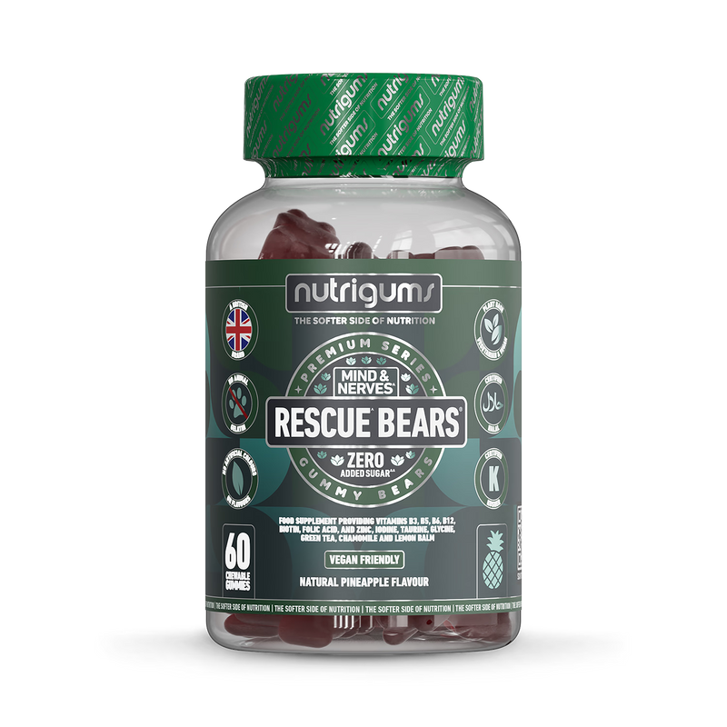 Nutrigums Rescue Bears mind and mood gummies 60, imported from the UK