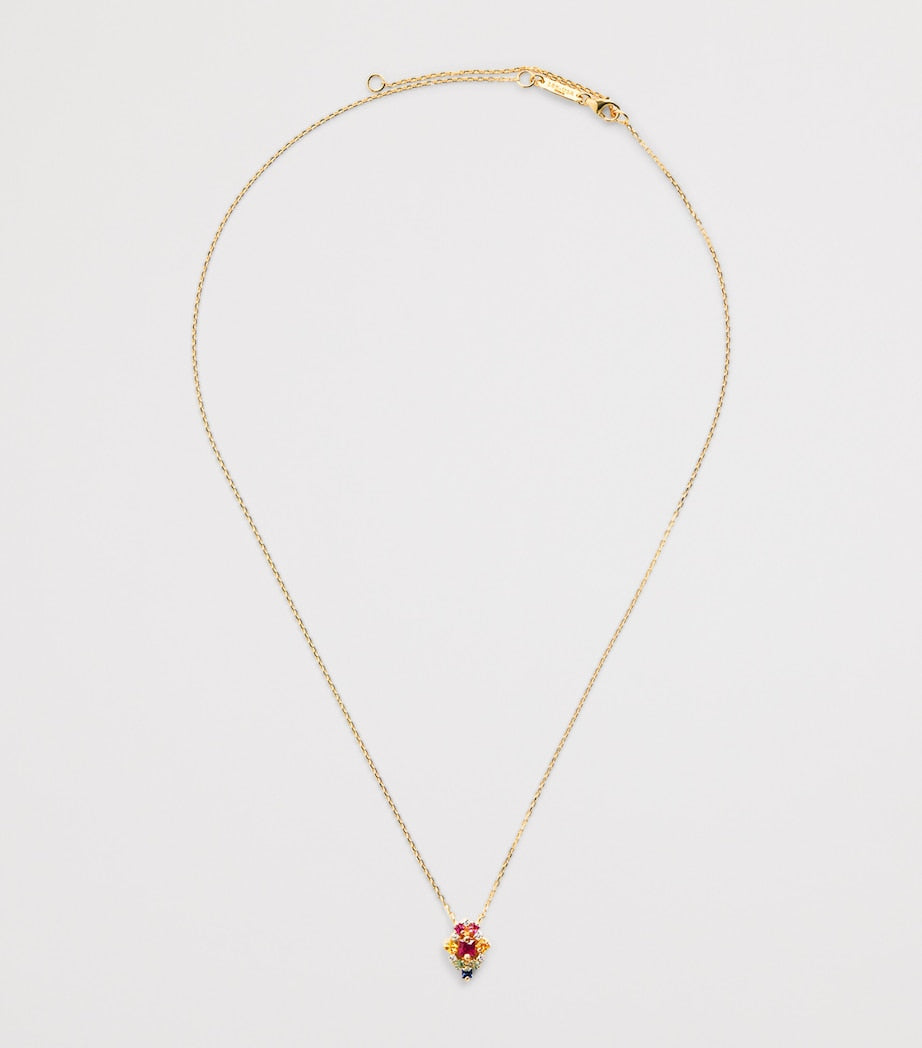 Suzanne Kalan La Fantaisie necklace rainbow sapphire diamonds, imported from the UK