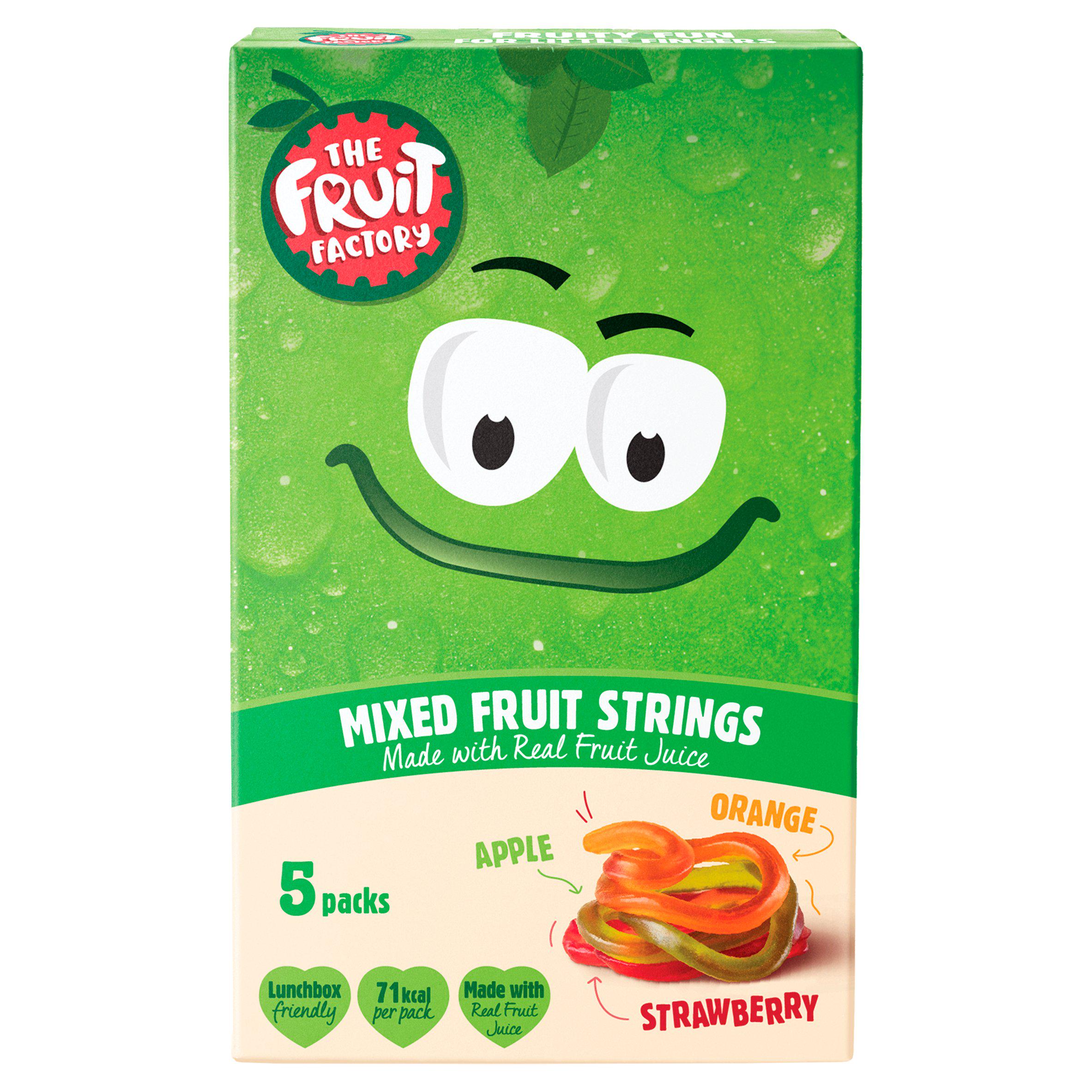 The Fruit Factory Strawberry, Apple & Orange Fruit Strings 5x20g Fruit Sainsburys   