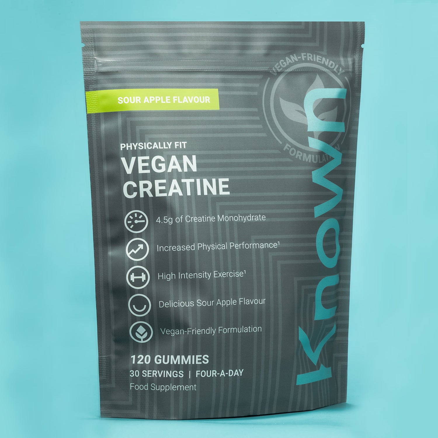 Known Creatine Gummies Sour Apple Flavour 120 Gummies - British product