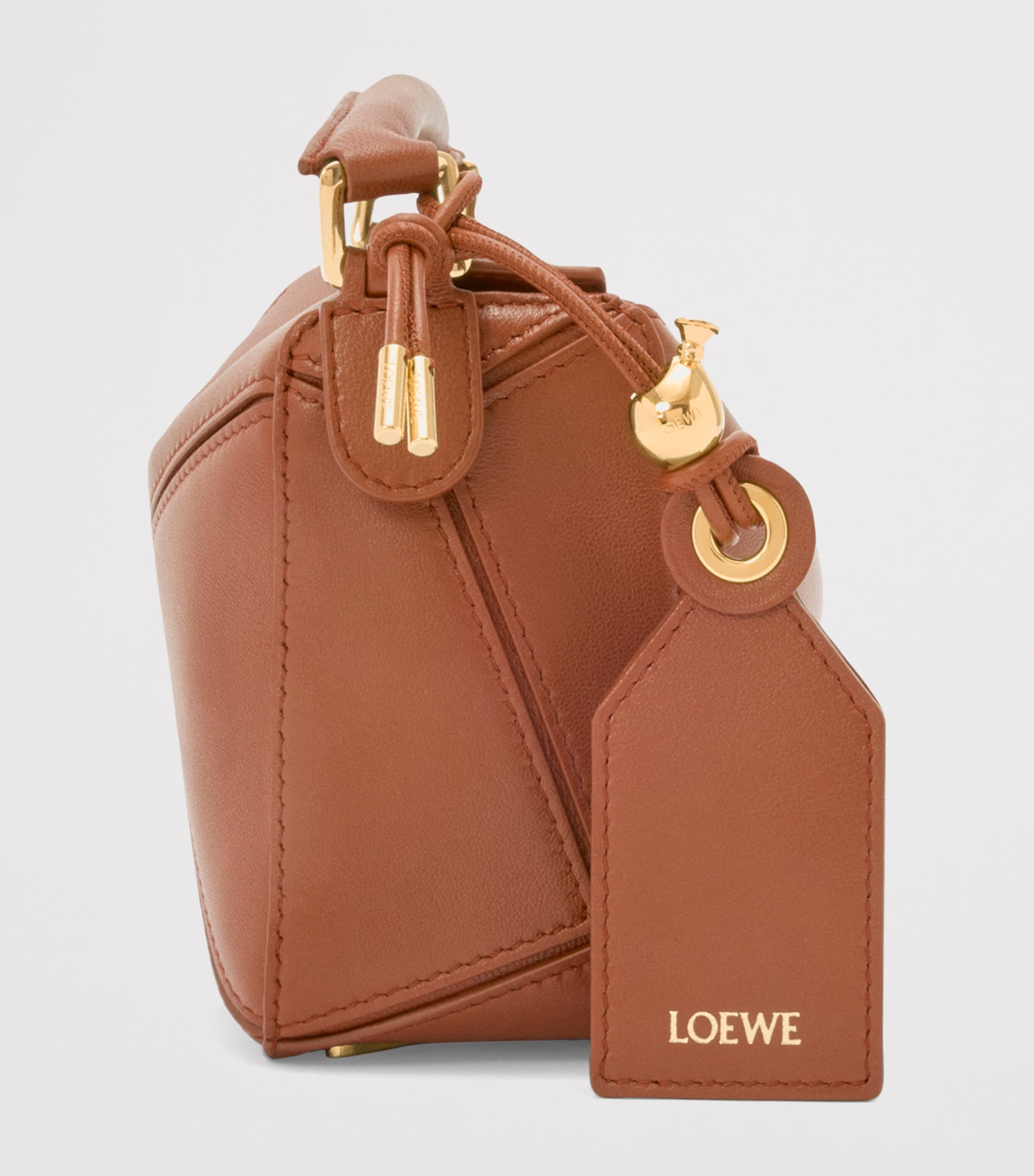 LOEWE Mini Puzzle Bag smooth lambskin leather cuboid handbag, imported from the UK