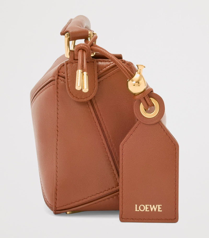 LOEWE Mini Puzzle Bag smooth lambskin leather cuboid handbag, imported from the UK