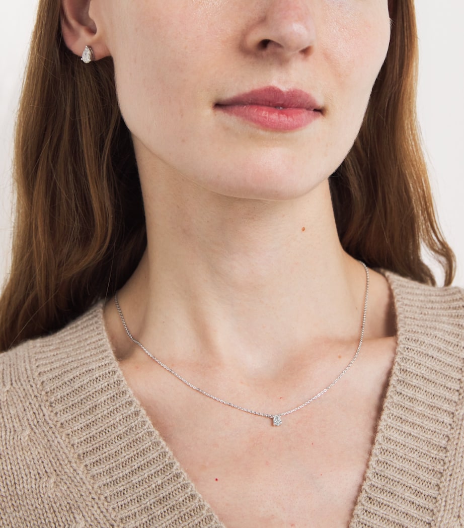 Harrods white gold diamond pendant necklace 0.25ct (British brand)