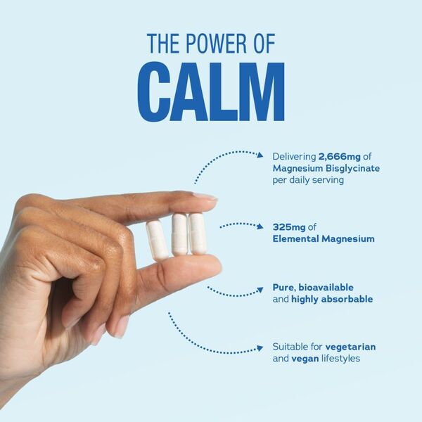 Natural Vitality CALM Magnesium Glycinate supplement 325mg 90 capsules (British brand)