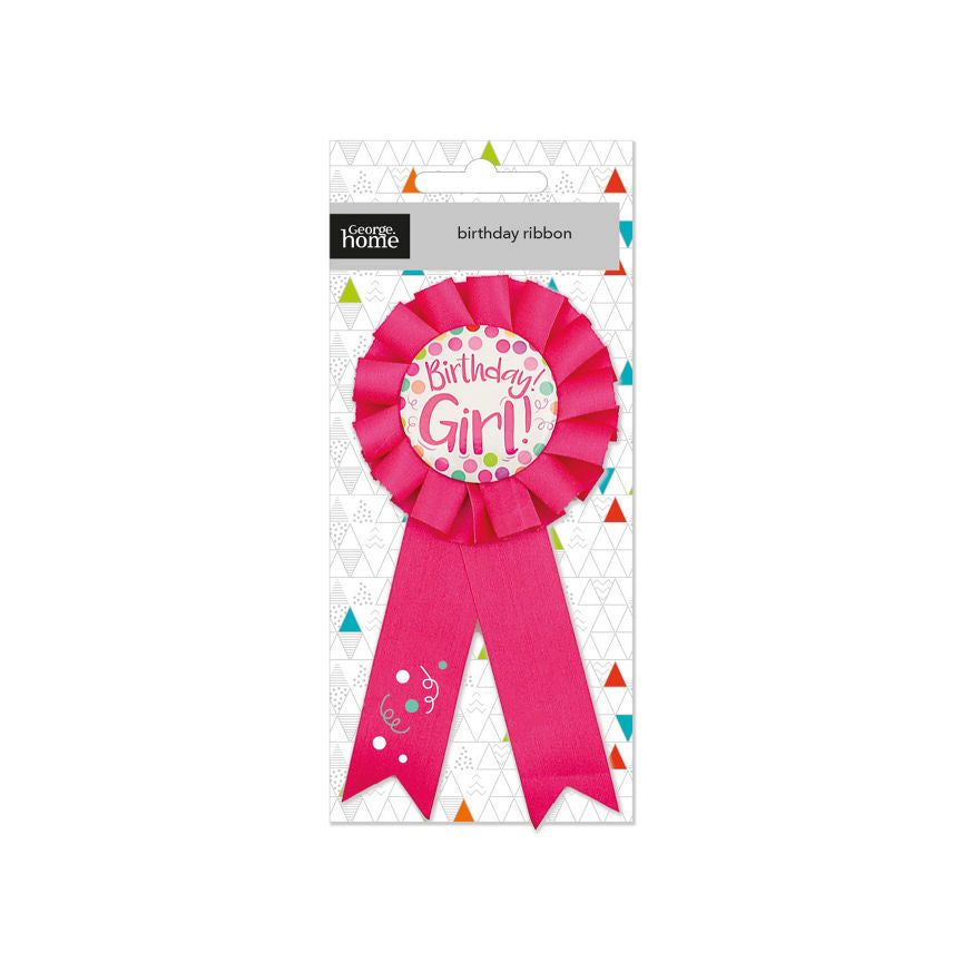 George Home Girls Happy Birthday Ribbon Badge General Household ASDA   