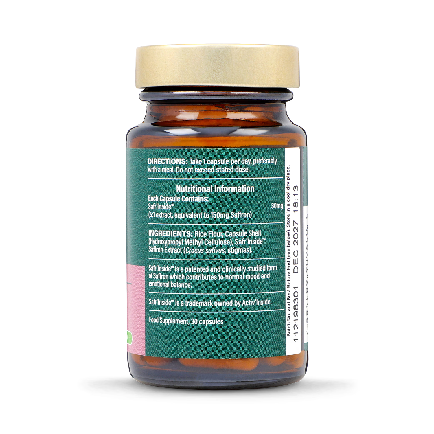 Holland & Barrett Saffron capsules 30mg pack 30, UK version