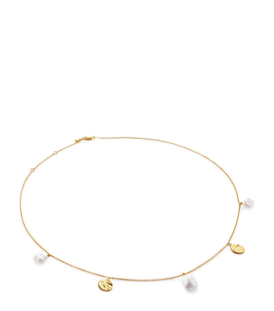 Monica Vinader gold vermeil pearl Capri necklace - British product