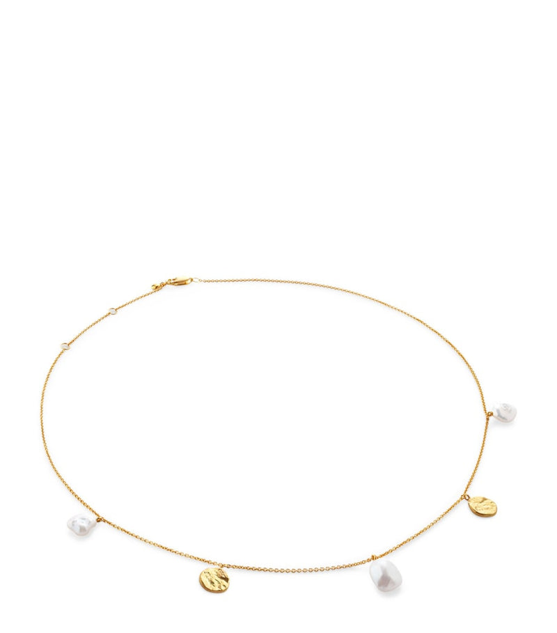 Monica Vinader gold vermeil pearl Capri necklace - British product