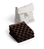 BAINA check quill facecloths set of 4 30x30cm - British product