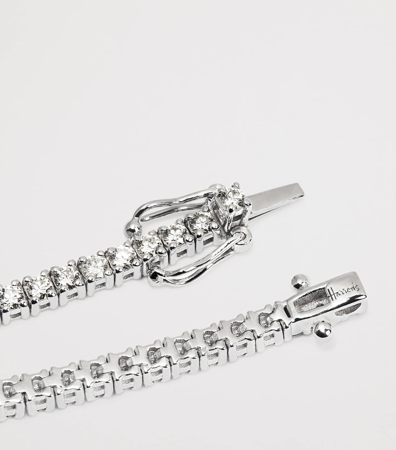 Harrods white gold diamond tennis bracelet 2.00ct - British product