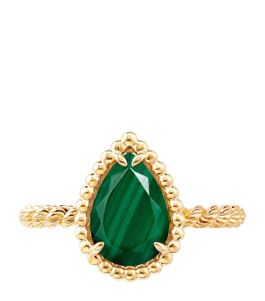 Boucheron yellow gold malachite Serpent Bohème ring, UK version