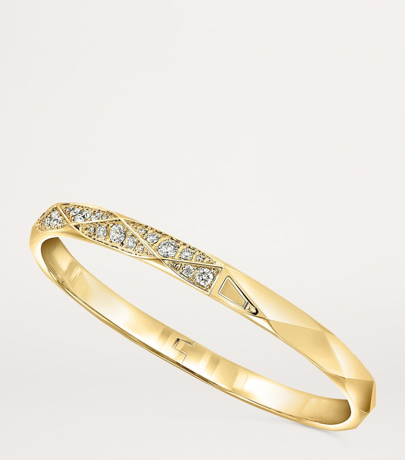 Graff yellow gold diamond bangle 4mm - British product