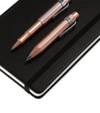Moleskine leather notebook with rollerball pen and mechanical pencil set, imported from the UK