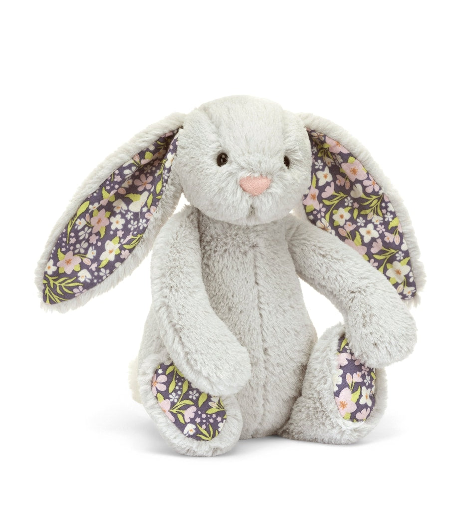 Jellycat Little Blossom Silver Bunny Bloom 18cm soft toy, imported from the UK