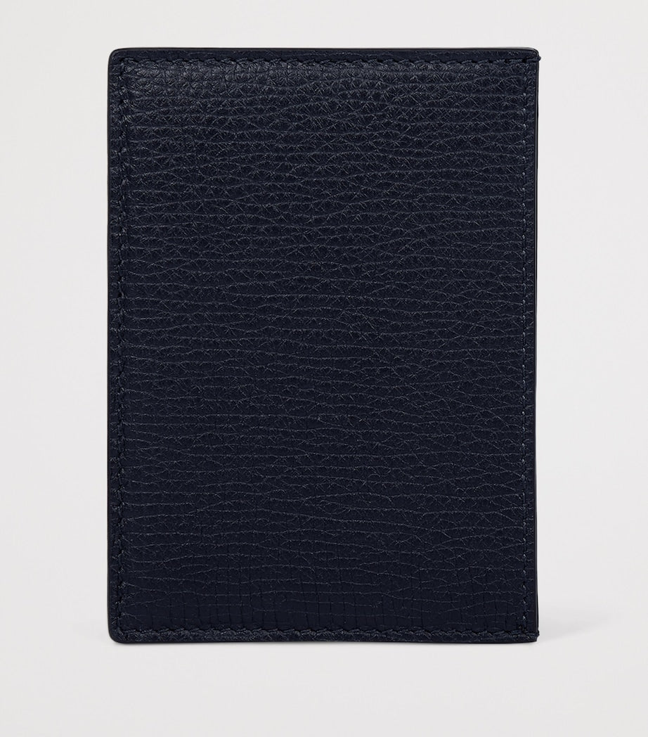 Smythson Ludlow calfskin card holder with silver-tone foil, imported from the UK