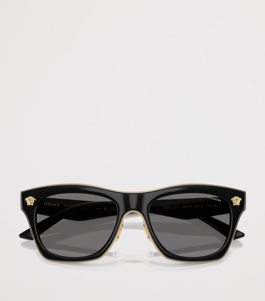 Lunettes de soleil Versace Square Medusa monture en métal doré, version UK