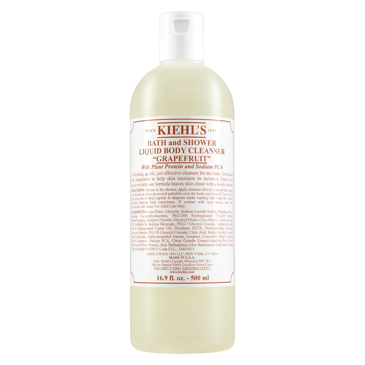 Kiehl's Bath and Shower Liquid Body Cleanser Grapefruit 500ml GOODS Boots   