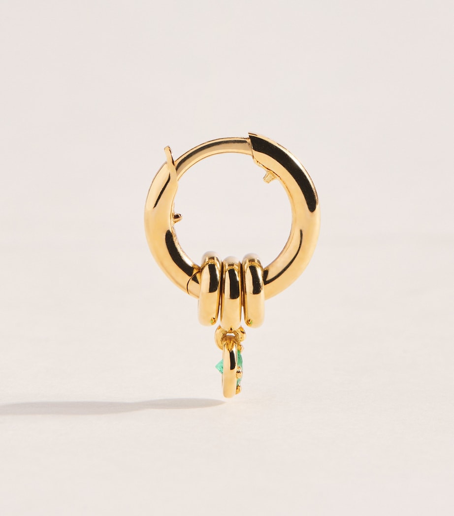 Spinelli Kilcollin yellow gold and emerald hoop earrings, UK version