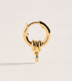 Spinelli Kilcollin yellow gold and emerald hoop earrings, UK version