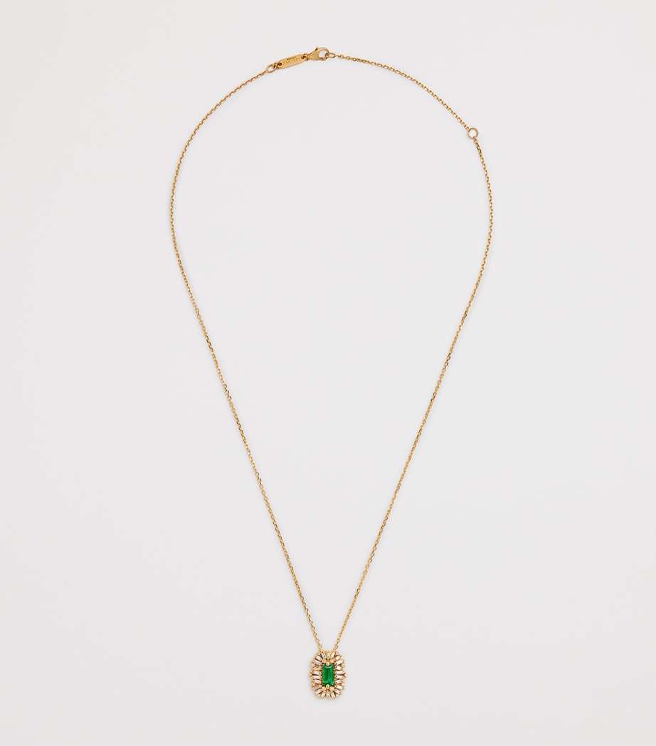 Suzanne Kalan emerald diamond yellow gold necklace, UK version