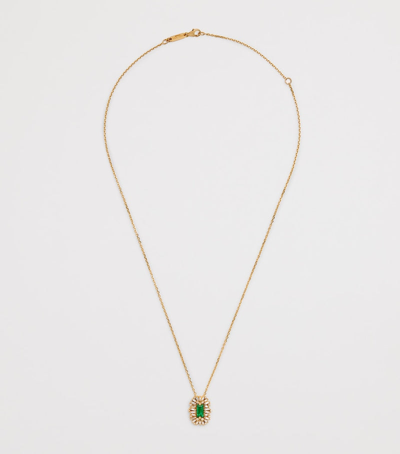 Suzanne Kalan emerald diamond yellow gold necklace, UK version