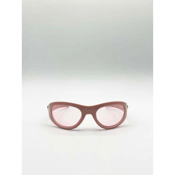 SVNX wrap around racer bow sunglasses pink, imported from the UK