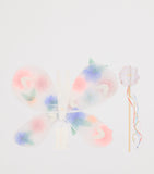 Meri Meri organza flowers wings and wand set, imported from the UK