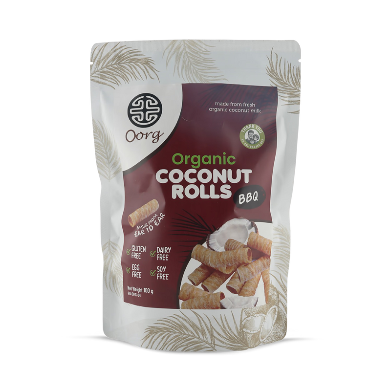 OORG organic coconut rolls BBQ 100g - British product