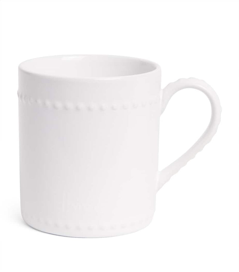 Harrods Brompton stoneware mug with embossed beads, UK version
