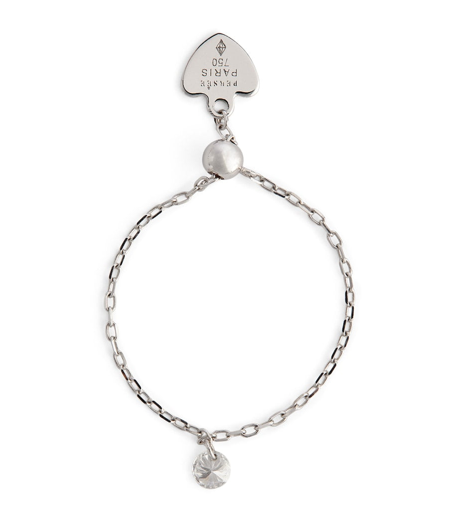 Persée white gold ring with floating diamond, UK version