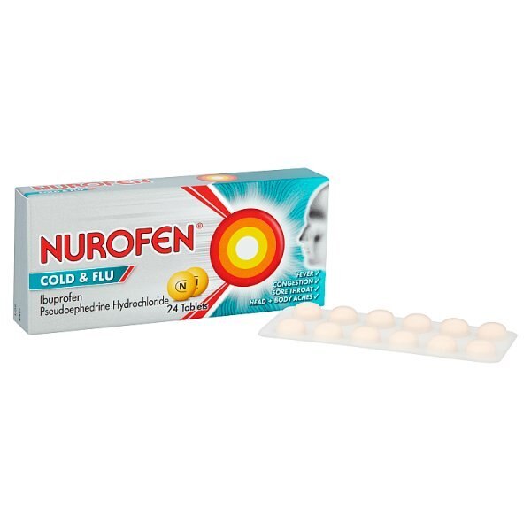 Nurofen Cold & Flu Relief Ibuprofen Decongestion Tablets 24s GOODS Superdrug   