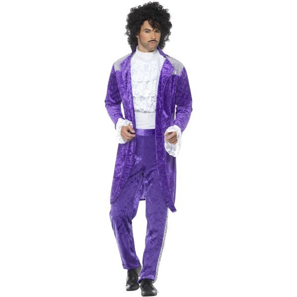 Smiffys purple 80s musician costume, UK version