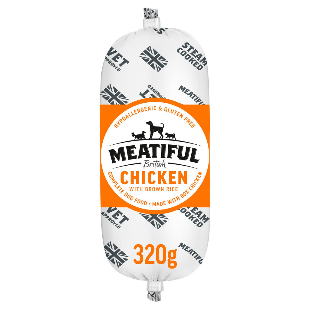 Meatiful British Chicken with Brown Rice Complete Dog Food 320g