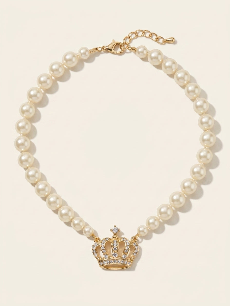 Vivienne Westwood Bas Relief brass choker with Swarovski pearls, UK version