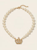 Vivienne Westwood Bas Relief brass choker with Swarovski pearls, UK version