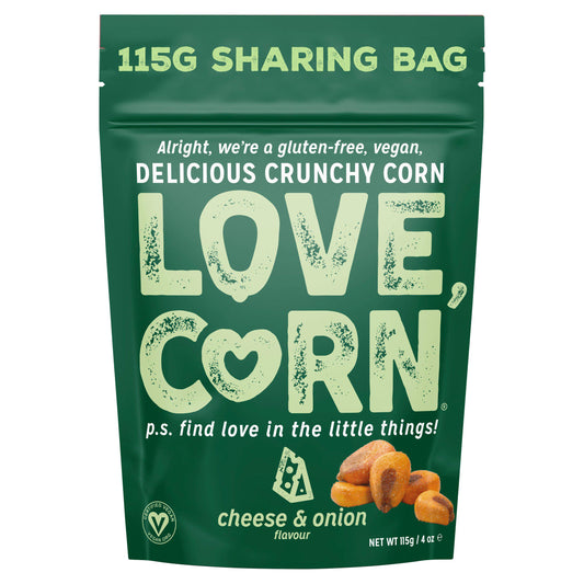 Love Corn Cheese & Onion Premium Crunchy Corn 115g Food cupboard essentials Sainsburys   