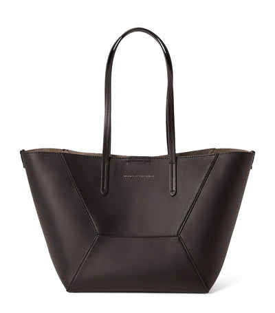 Harrods Brunello Cucinelli Small Calfskin BC Duo Tote Bag- Buy online at McGrocer