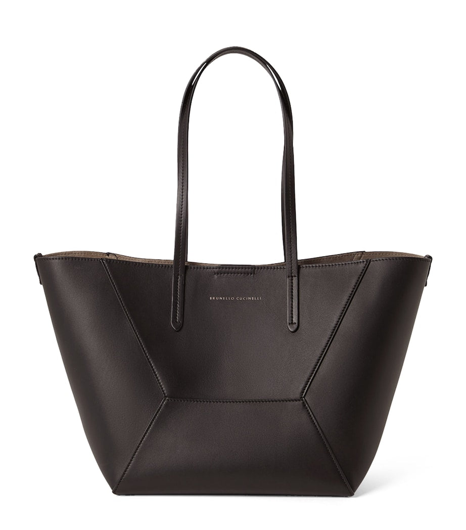 Brunello Cucinelli small calfskin BC Duo tote bag - British product
