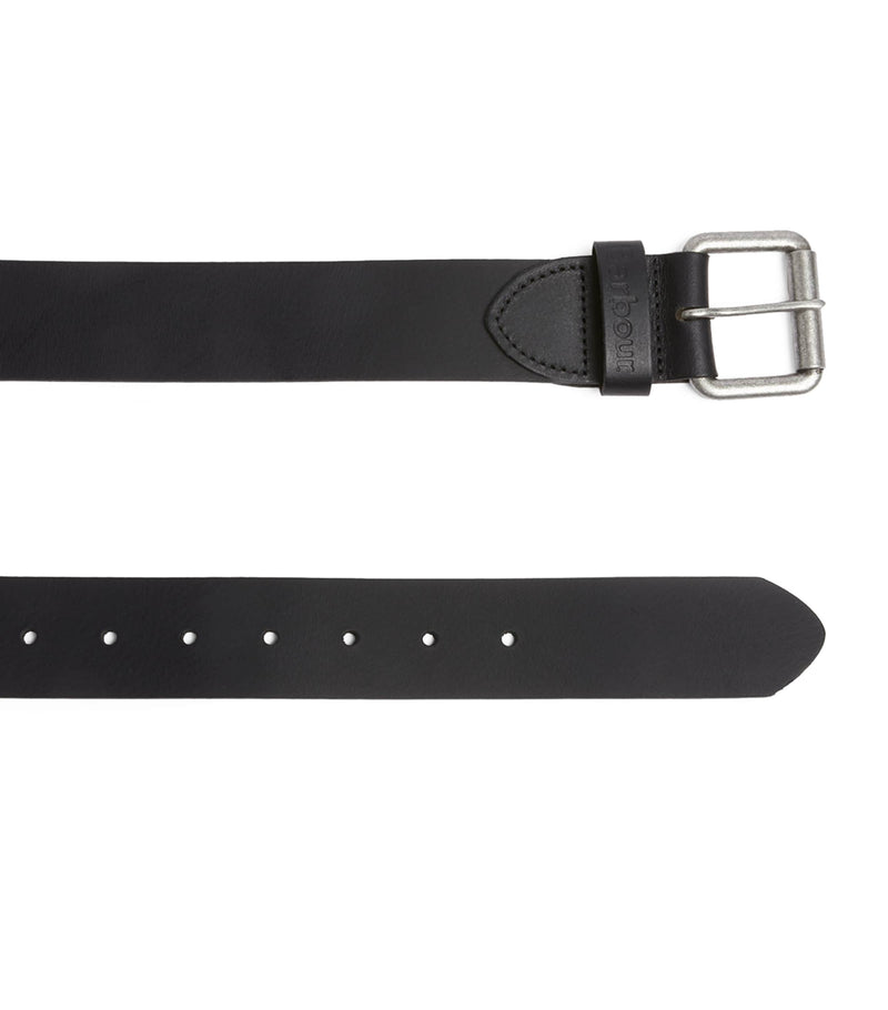 Barbour leather belt with matte finish, 4cm width (British brand)