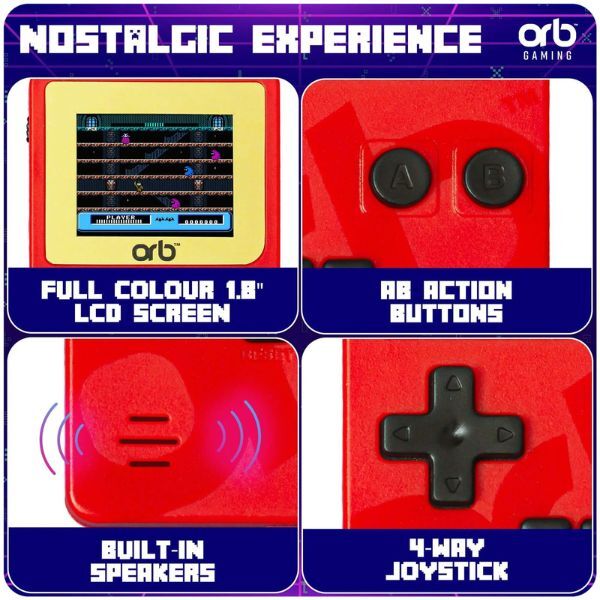 Thumbs Up Orb Retro Mini Handheld Console red (British brand)