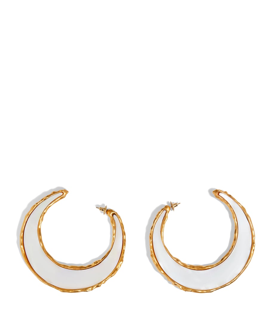 Schiaparelli mother-of-pearl hoop earrings (British brand)