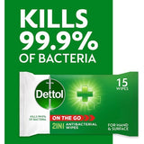 Dettol On the Go Hands and Surface Antibacterial Wipes 15s GOODS Superdrug   