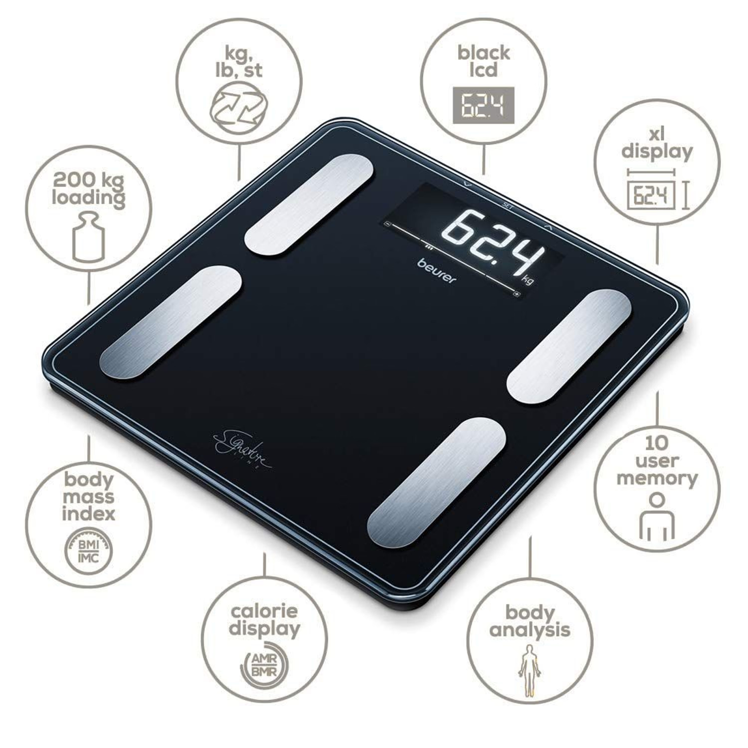 Beurer BF400 diagnostic scale black, UK version