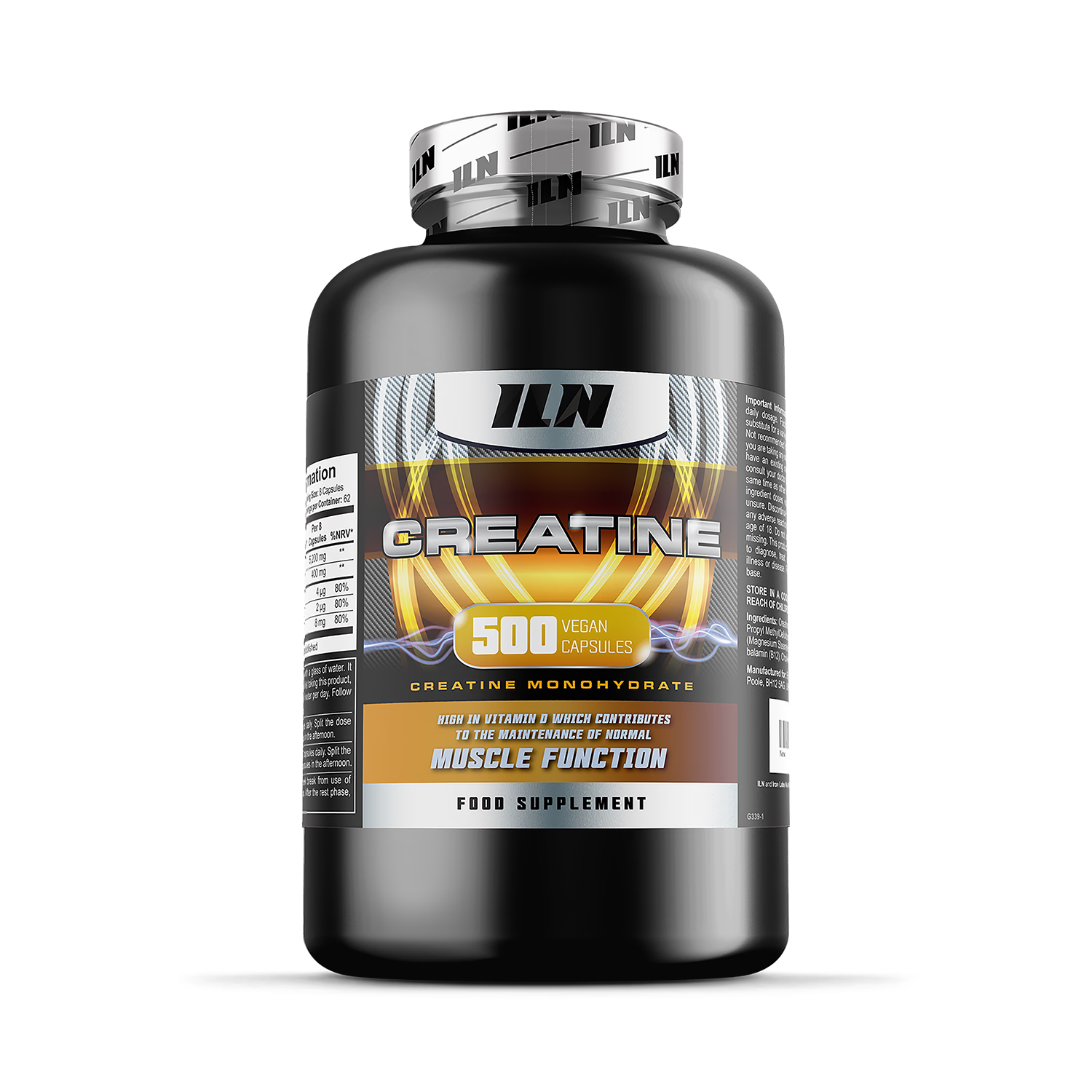 Creatine capsules 5200mg 500 vegan capsules, imported from the UK