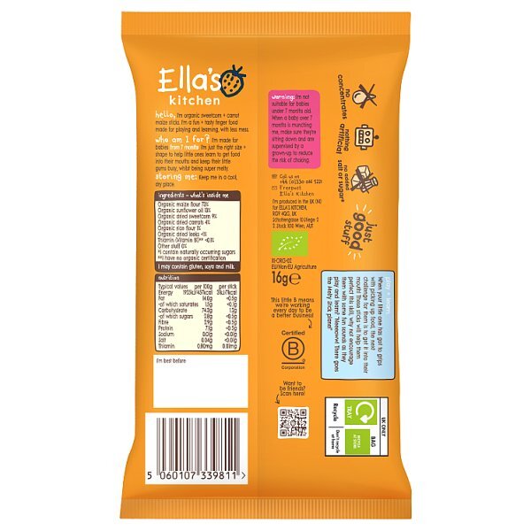 Ella's Kitchen Sweetcorn Carrot Melty Stick 16g - British product