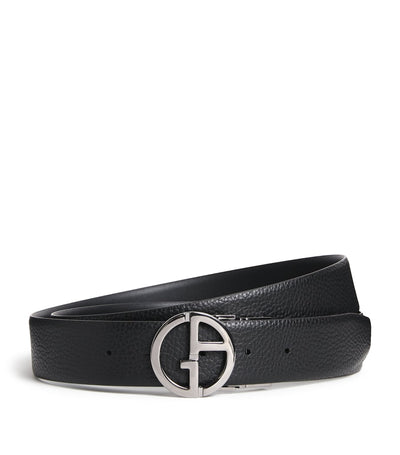 Harrods Giorgio Armani Leather Logo Belt- Buy online at McGrocer